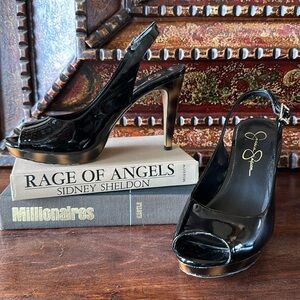 Jessica Simpson Black Patent Heel with Tortoise Print Platform 🖤🤎